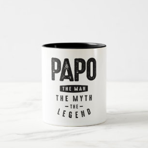 Papo The Man The Myth The Legend - Grandpa Two-Tone Coffee Mug