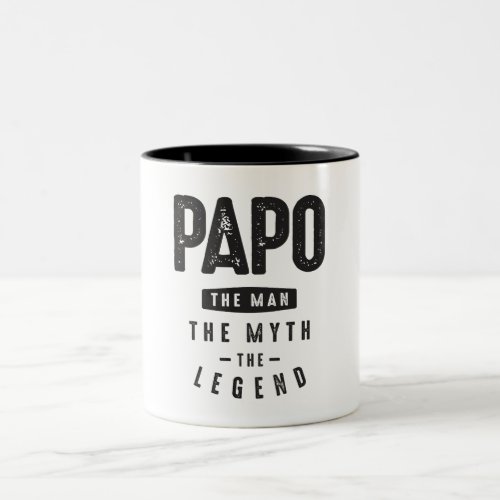 Papo The Man The Myth The Legend _ Grandpa Two_Tone Coffee Mug