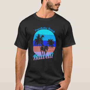 Papohaku Beach Hawaii Retro Tropical Palm Trees Va T-Shirt