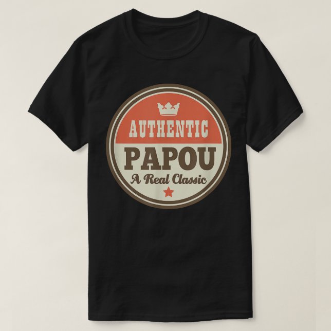 Papou Grandpa Tshirt Fathers Day Tee Gift  (Design Front)