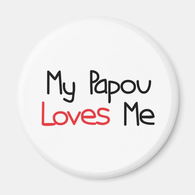 Papou Loves Me Magnet (Front)