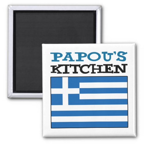 Papous Kitchen With Flag Of Greece Magnet