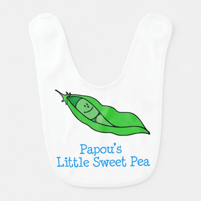 Papou's Little Sweet Pea Bib (Front)