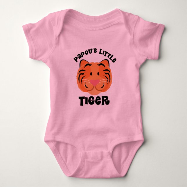 Papous Little Tiger Cute Gift Baby Bodysuit (Front)