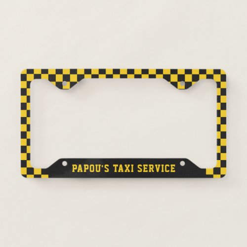 Papous Taxi  Funny Custom Grandfather Nickname License Plate Frame