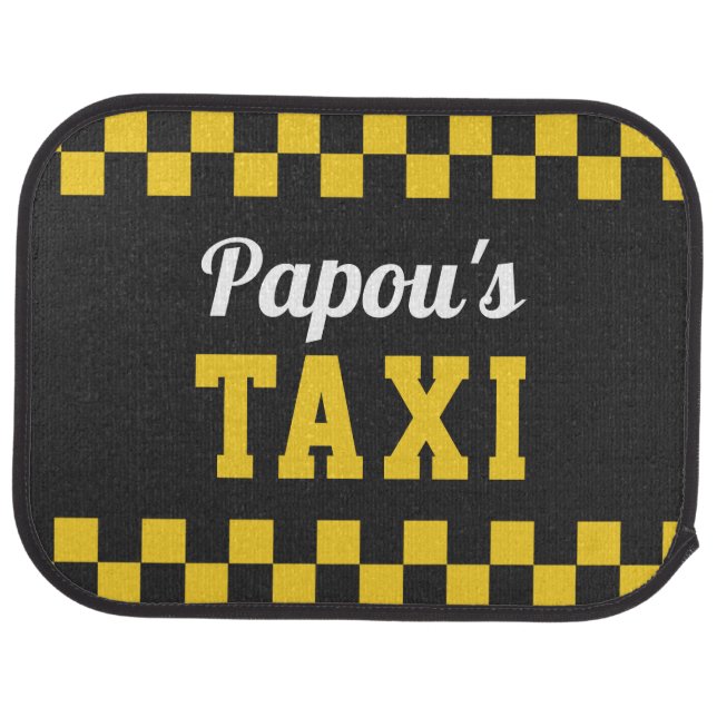 Papou's Taxi | Funny Grandfather Car Floor Mat (Rear)