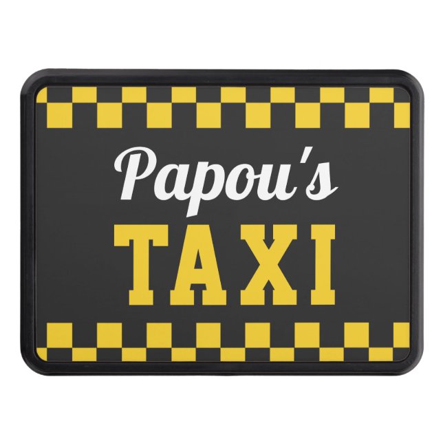 Papou's Taxi | Funny Grandpa Nickname Hitch Cover (Front)