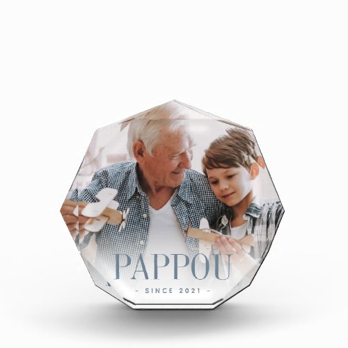 Pappou Grandpa Year Established Photo Block