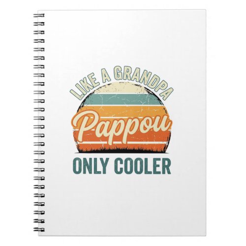 Pappou Like a Grandpa Only Cooler Vintage Shirt_1 Notebook