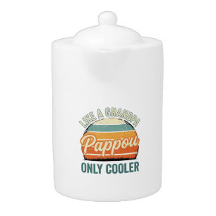 Pappou Like a Grandpa Only Cooler Vintage Shirt_1 Teapot