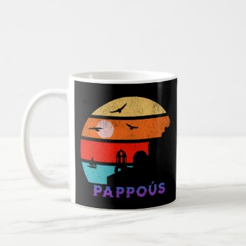 Pappoús Retro Sunset Ocean Grandfather Coffee Mug by HolidayBug at Zazzle
