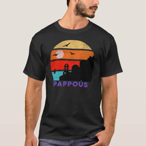 Pappos Retro Sunset Ocean Grandfather T_Shirt