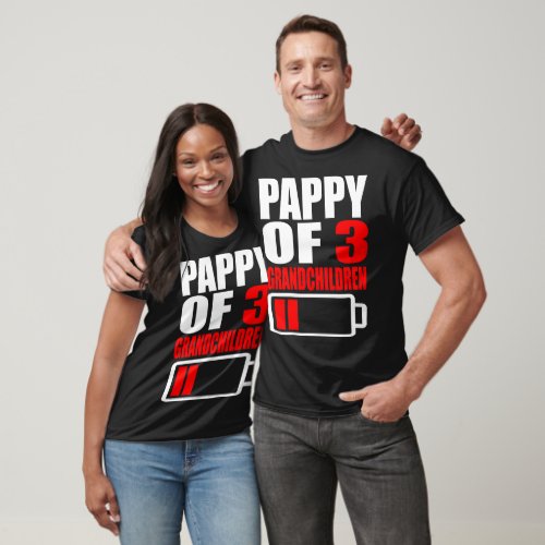 Pappy 3 Grandchildren Mother Father Day Gift T_Shirt