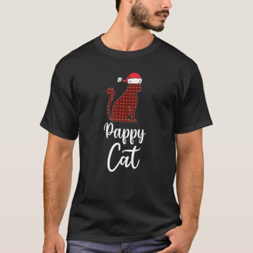 Pappy Cat Buffalo Red Plaid Christmas Pajama Famil T_Shirt