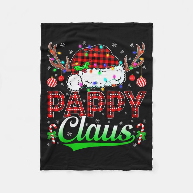 Pappy Claus Christmas Lights Matching Family Xmas  Fleece Blanket (Front)