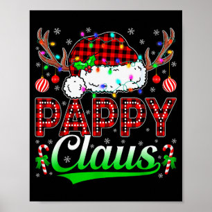 Pappy Claus Christmas Lights Matching Family Xmas Poster
