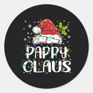 Pappy Claus Christmas Santa Hat Matching Family Xm Classic Round Sticker