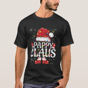 Pappy Claus Santa Hat Funny Christmas Lights Daddy T-Shirt