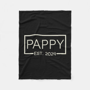 Pappy Est 2024 New Dad Father's Day Men Cket Fleece Blanket