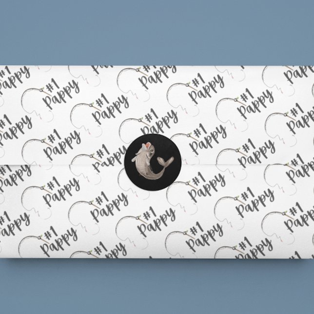Pappy Fishing Wrapping Tissue Paper  (Celebrate your pappy with this, #1 pappy" fishing tissue paper! )