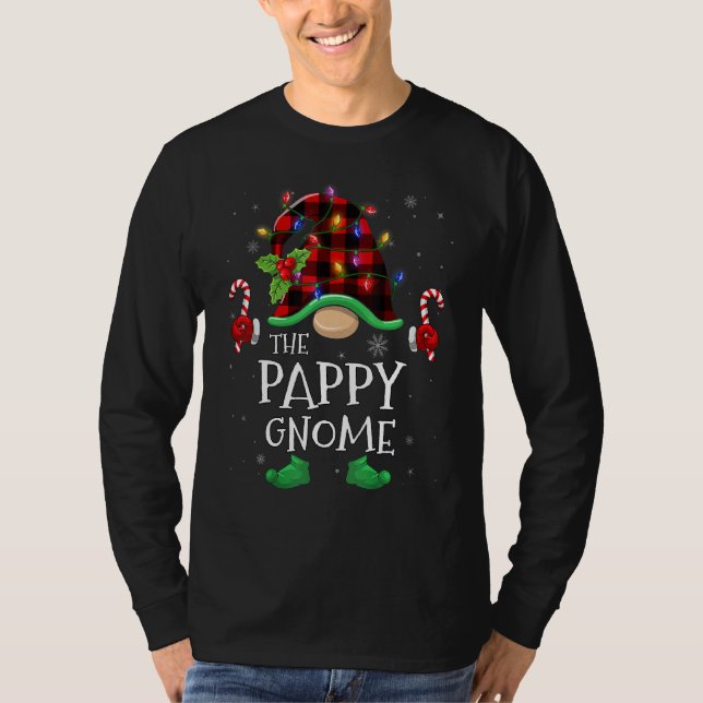 Pappy Gnome Buffalo Plaid Matching Family Christma T-Shirt (Front)