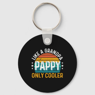 Pappy Like A Grandpa Only Cooler Retro Vintage Fat Keychain