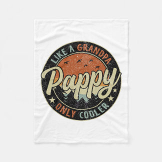 Pappy Like A Grandpa Only Cooler Vintage Retro Fat Fleece Blanket