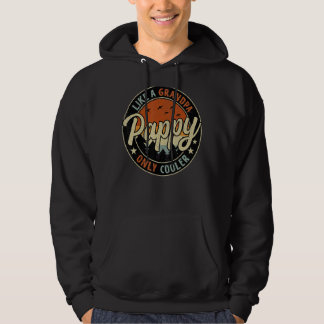 Pappy Like A Grandpa Only Cooler Vintage Retro Fat Hoodie