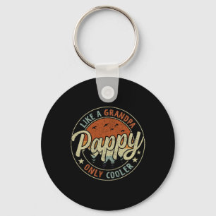 Pappy Like A Grandpa Only Cooler Vintage Retro Fat Keychain