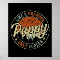 Pappy Like A Grandpa Only Cooler Vintage Retro Fat