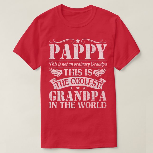 Pappy Not Ordinary Grandpa The Coolest Grandpa In  T-Shirt (Design Front)