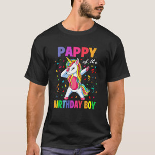 Pappy of the Birthday Party Boy Dabbing Unicorn 2 T-Shirt