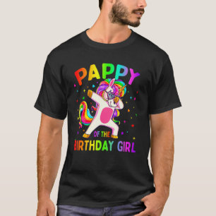 Pappy of the Birthday Party Girl Dabbing Unicorn T-Shirt