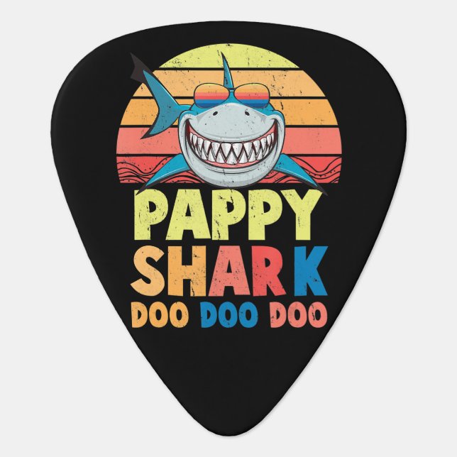 Pappy Shark Doo Doo Doo Gifts Guitar Pick (Front)