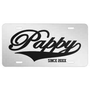 Pappy Since 20XX (Customizable) White License Plate