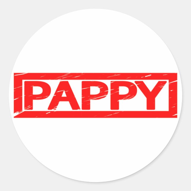 Pappy Stamp Classic Round Sticker (Front)