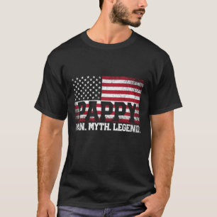 Pappy The Man Myth Legend American Flag Father's D T-Shirt