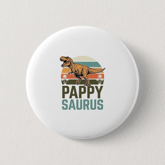Pappysaurus Funny Dinosaur Vintage Sunset Shirt_1 Button (Front)