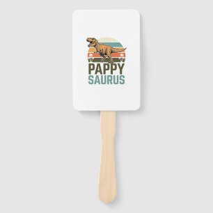 Pappysaurus Funny Dinosaur Vintage Sunset Shirt_1 Hand Fan