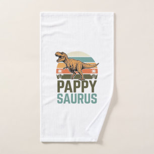 Pappysaurus Funny Dinosaur Vintage Sunset Shirt_1 Hand Towel