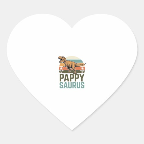 Pappysaurus Funny Dinosaur Vintage Sunset Shirt_1 Heart Sticker