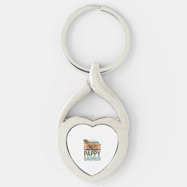 Pappysaurus Funny Dinosaur Vintage Sunset Shirt_1 Keychain (Front)