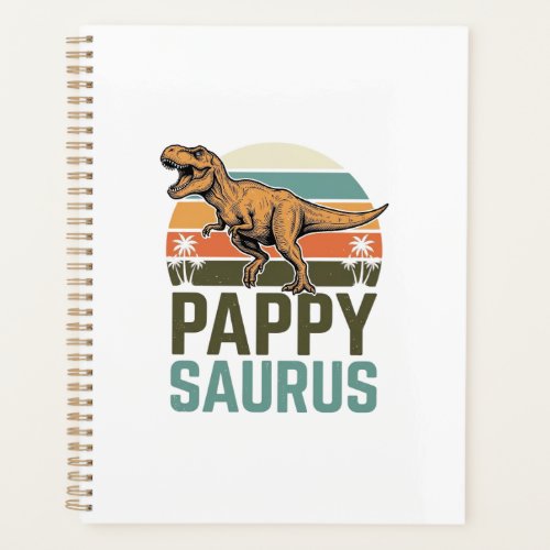 Pappysaurus Funny Dinosaur Vintage Sunset Shirt_1 Planner