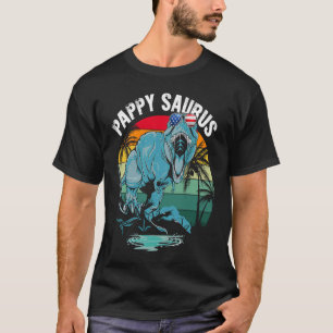 Pappysaurus Rex Dinosaur Pappy Saurus US Flag Fami T-Shirt