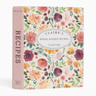 Paprika Burgundy Floral Bridal Shower Mini Binder