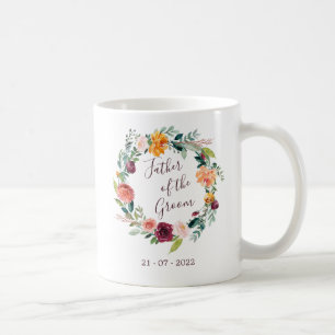 Paprika Burgundy Floral Father of the Groom Mug