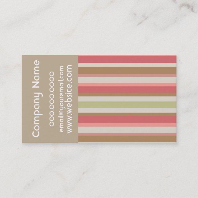 Paprika Stripes Pattern Business Card (Front)