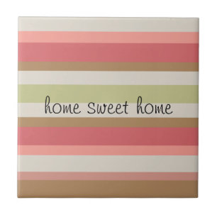 Paprika Stripes Pattern Ceramic Tile