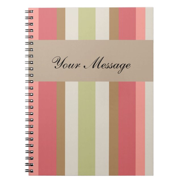 Paprika Stripes Pattern Notebook (Front)