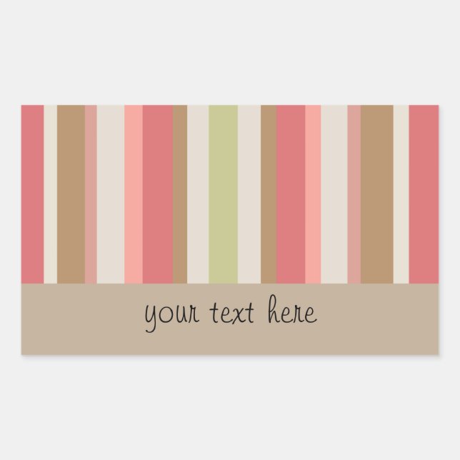 Paprika Stripes Pattern Rectangular Sticker (Front)